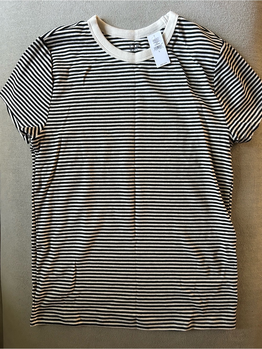 GAP Black & White Striped Short Sleeve Tee- NWT